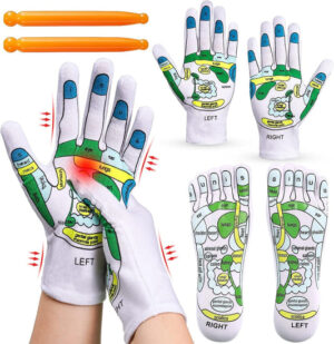 Acupressure Reflexology Socks and Gloves Tool Set