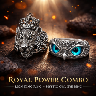Royal Beast Combo: Lion King Ring and Owl Eye Ring
