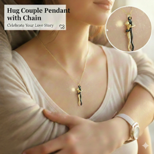Hug Couple Pendant with Chain