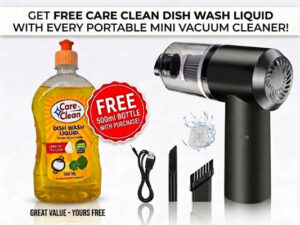 Portable Mini Vacuum Cleaner with Dish Wash Liquid