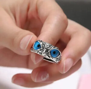 Silver-Plated Lucky 3D Owl Ring