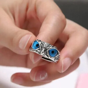 Silver-Plated Lucky 3D Owl Ring