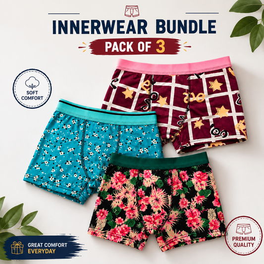 kbiafivif.png Floral Print Men's Innerwear Combo - Pack of 3